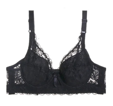 Ultra-thin Lace Bra for Plus Size with Adjustable Fit - Lingerie