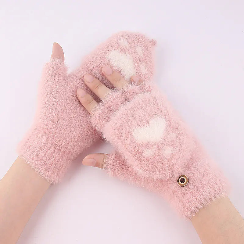 Winter Cat Claw Knit Gloves - 888