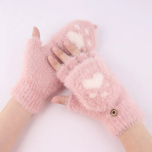 Winter Cat Claw Knit Gloves - 888