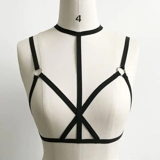 Lingerie with Straps - Seductive Bra and Accessories