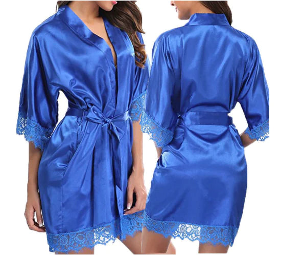 Plus Size Silk Feel Nightgown and Lingerie Set