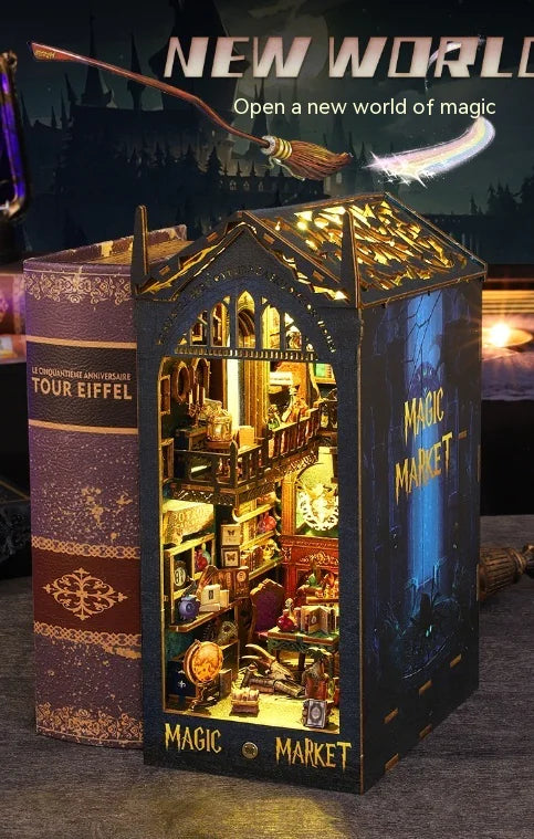 Handgefertigter 3D-Cottage-Buchständer