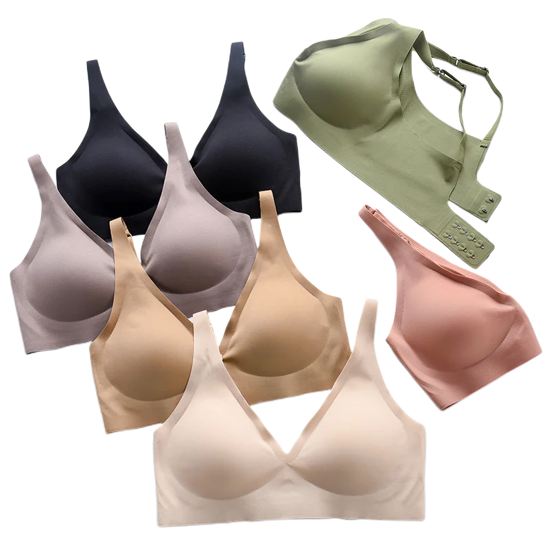 Seamless Adjustable Bra with No Steel Ring Design - Lingerie