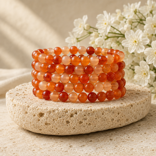Red Carnelian Bracelet | Carnelian Crystal Bracelet (Courage and Sexuality)