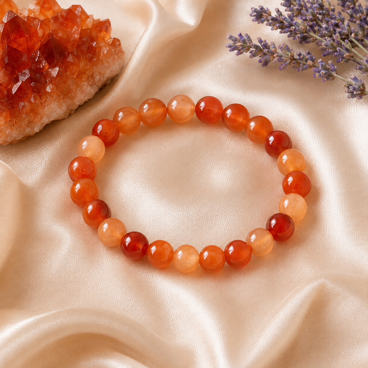 Red Carnelian Bracelet | Carnelian Crystal Bracelet (Courage and Sexuality)