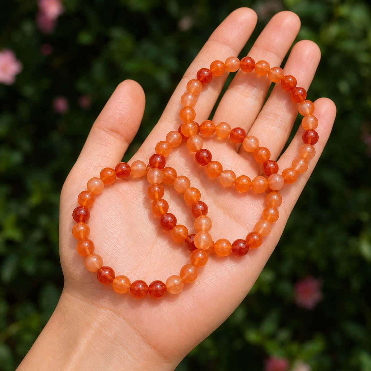 Red Carnelian Bracelet | Carnelian Crystal Bracelet (Courage and Sexuality)