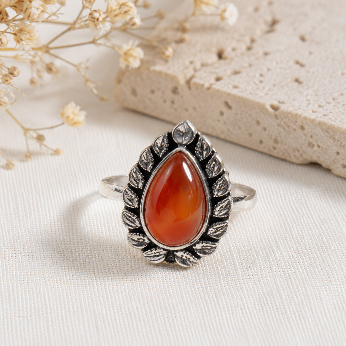 Carnelian rings – Gemstone rings Natural Crystal Healing Jewelry Collection
