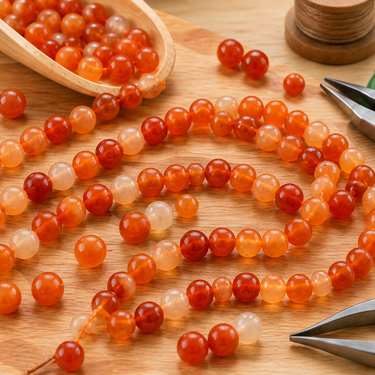 Carnelian Beads, Natural Round Crystal Beads 4mm to 12mm