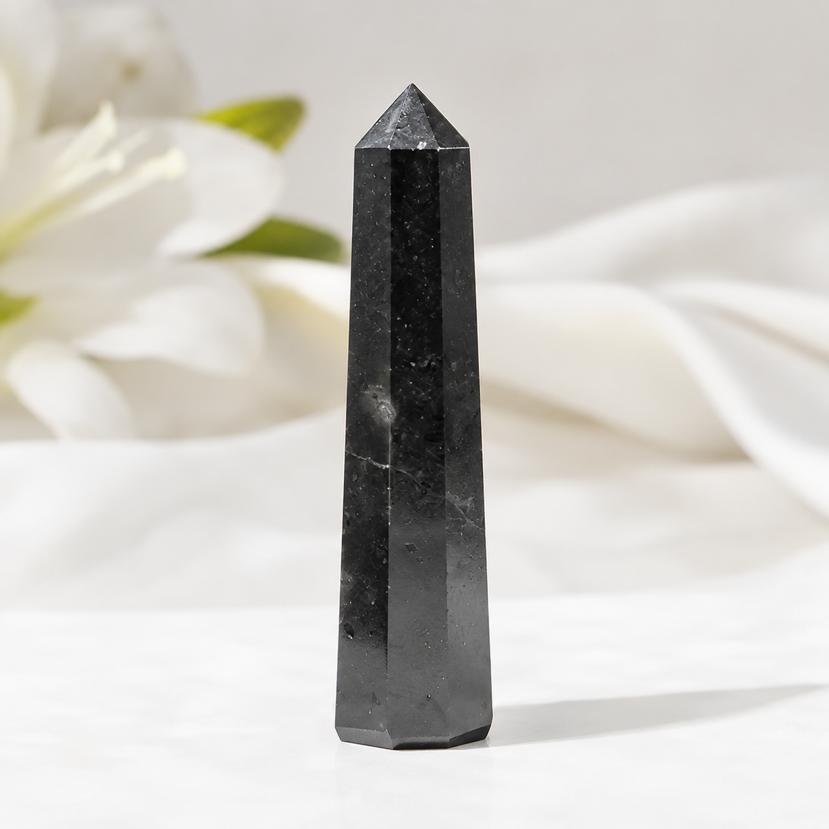 Black Shungite Tower Point (Purification and Inflammation)