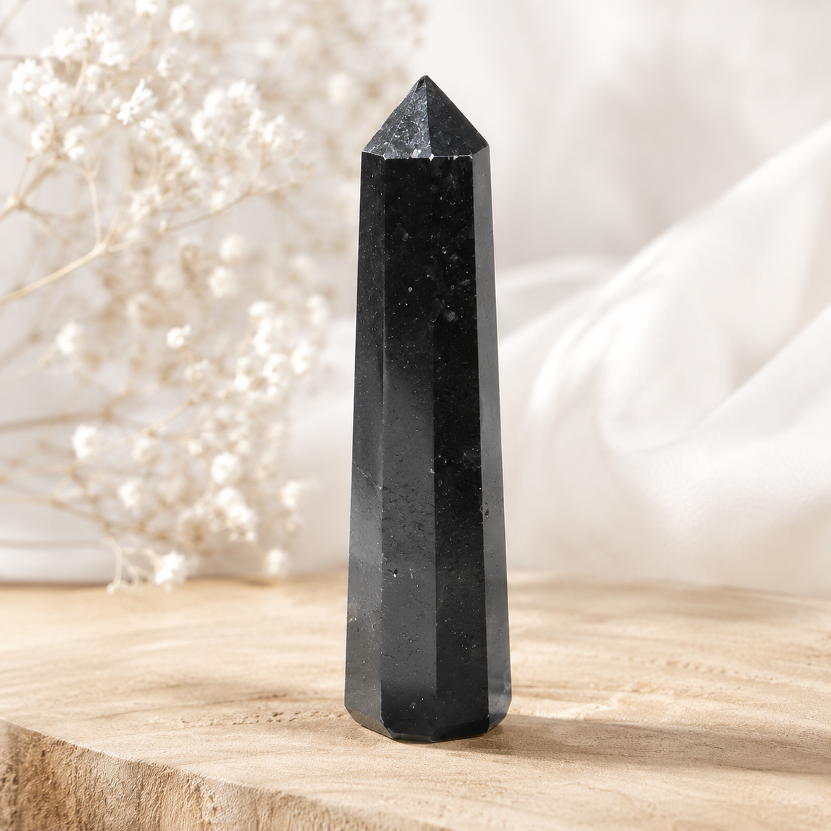 Black Shungite Tower Point (Purification and Inflammation)