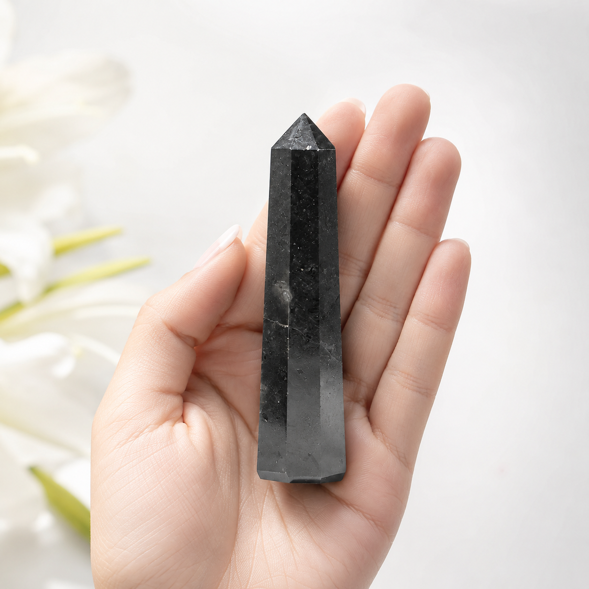 Black Shungite Tower Point (Purification and Inflammation)