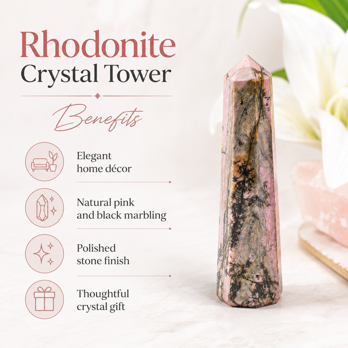 Rhodonite Tower Point (Codependency and Self-Destruction)