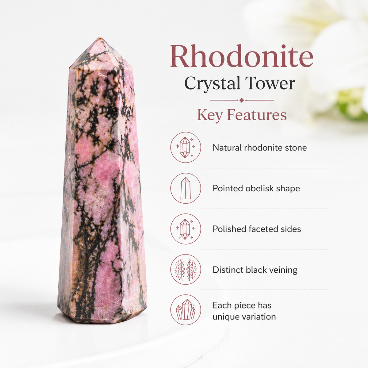 Rhodonite Tower Point (Codependency and Self-Destruction)