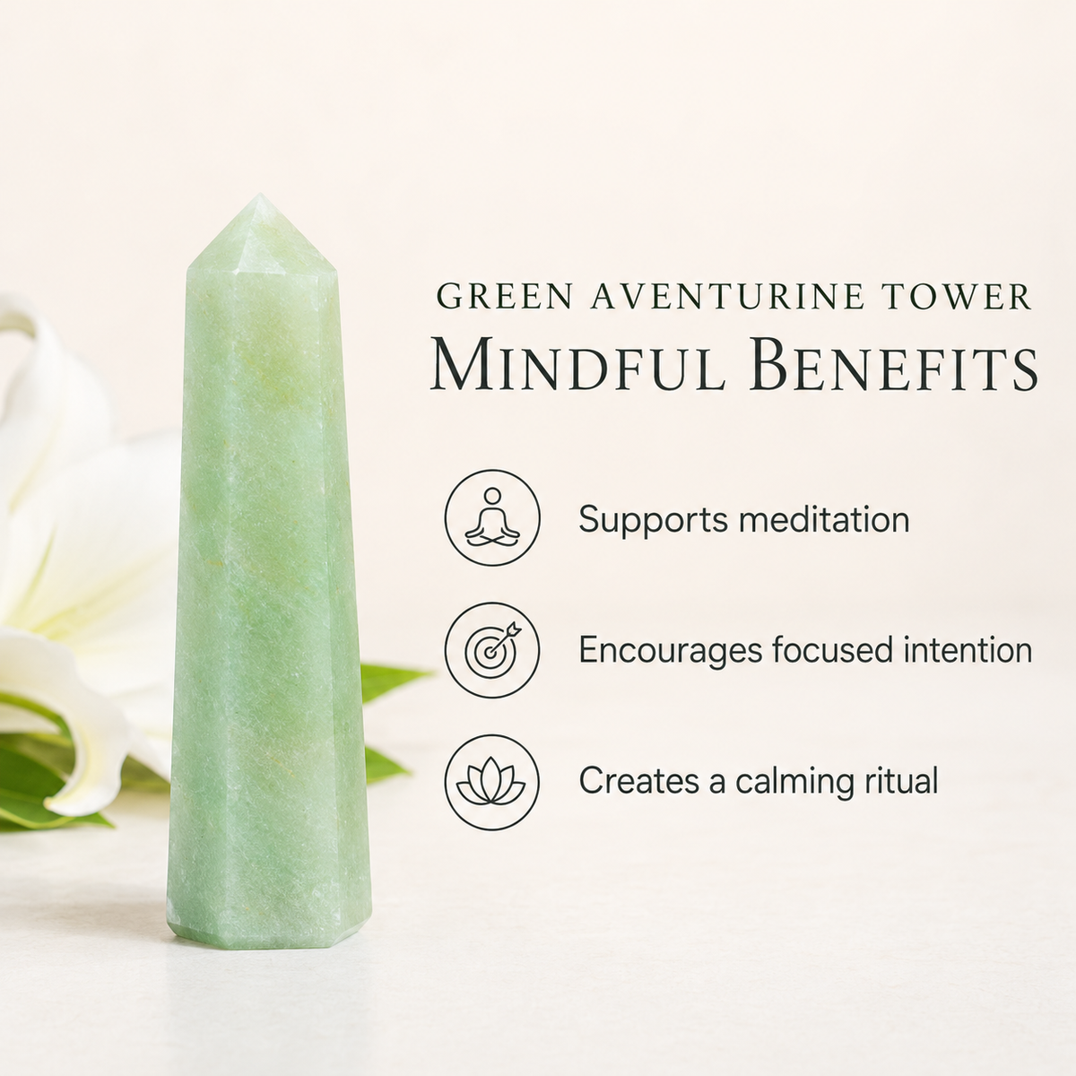 Green Aventurine Tower Point (Leadership and Good Fortune)