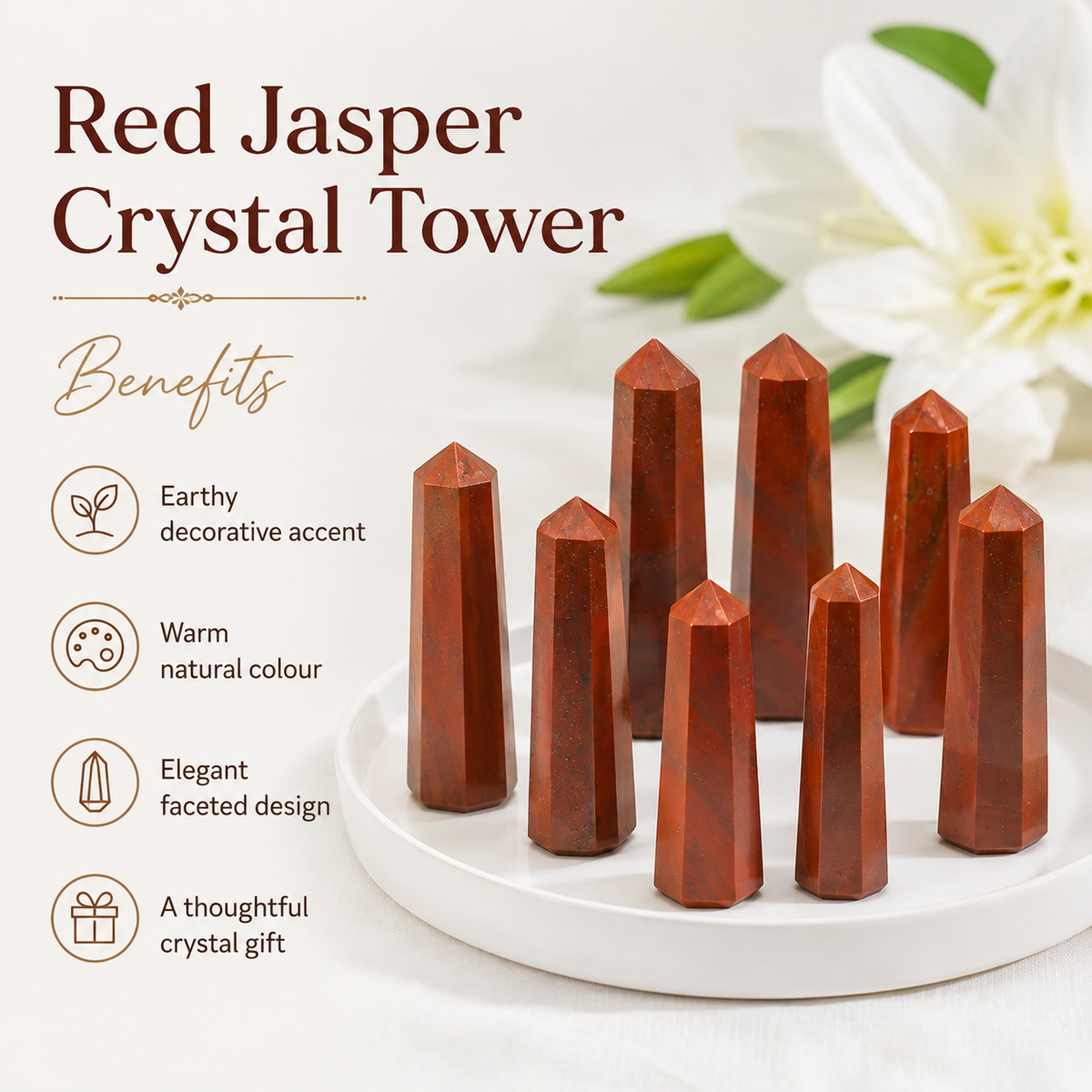 Red Jasper Tower USA (Tranquility and Sense of Grounding)