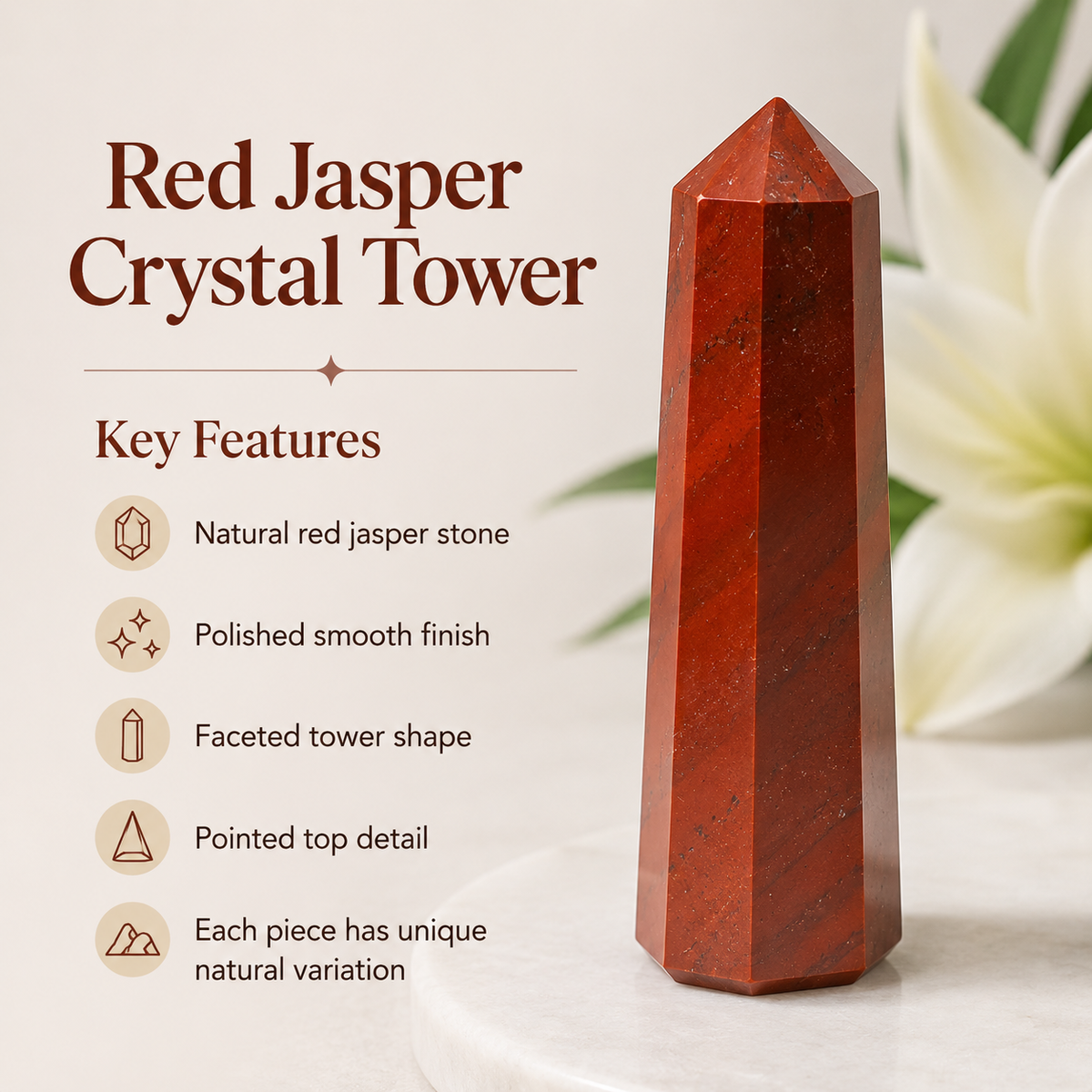 Red Jasper Tower USA (Tranquility and Sense of Grounding)