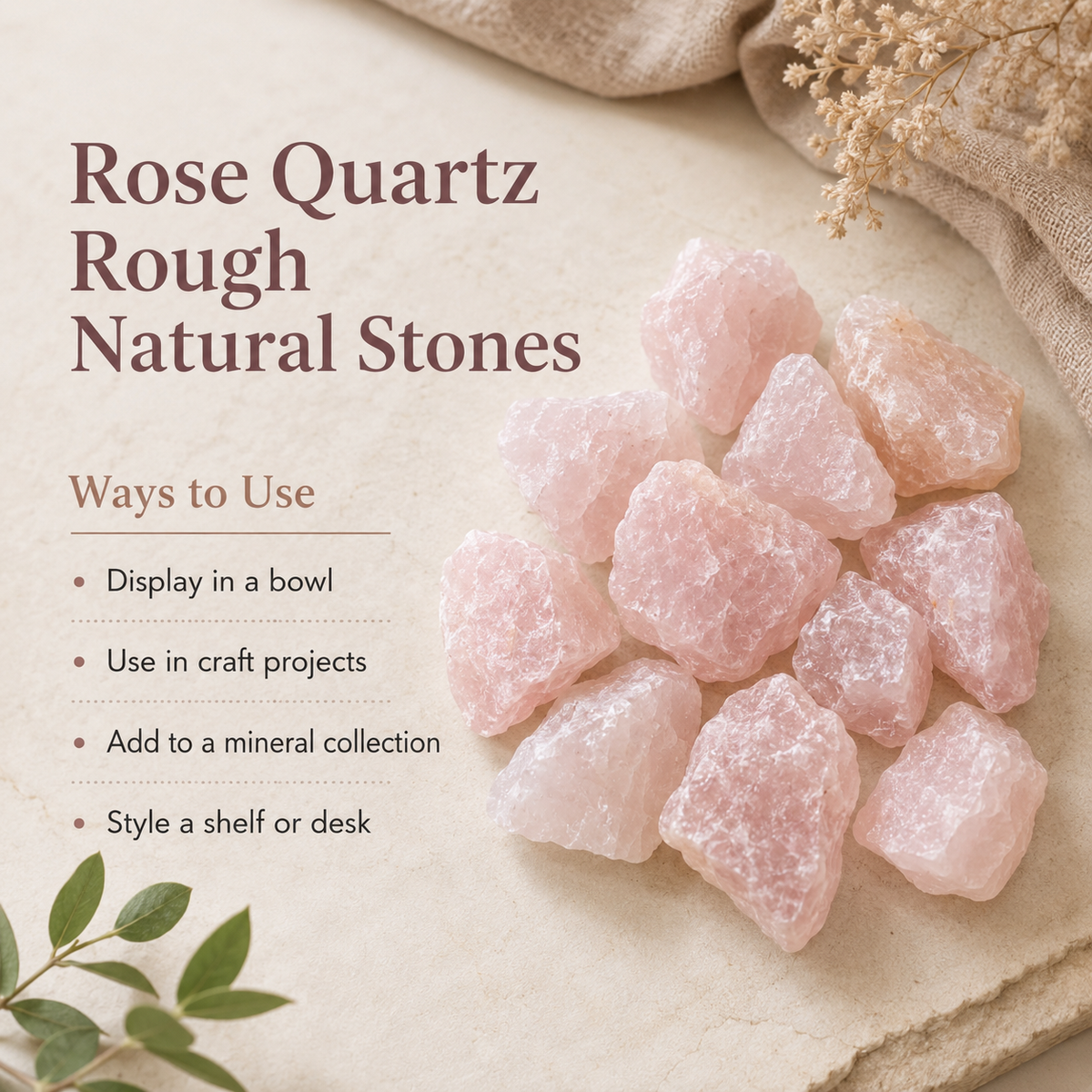 Rose Quartz Rough Rocks (Support Emotional and Boost Feelings Of Peace)