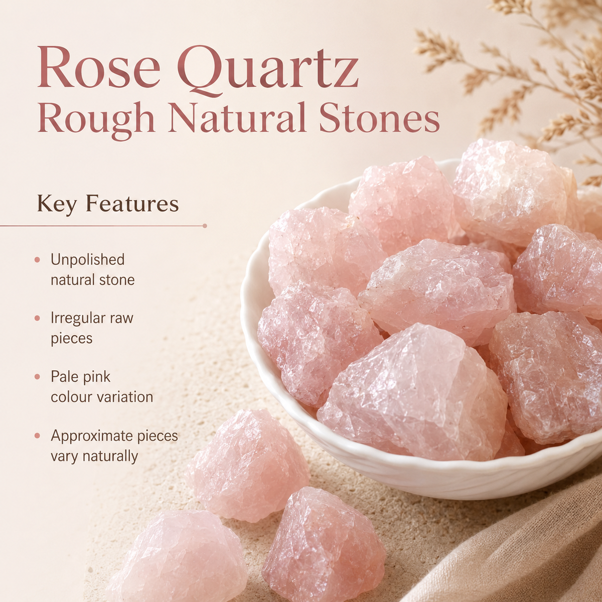 Rose Quartz Rough Rocks (Support Emotional and Boost Feelings Of Peace)