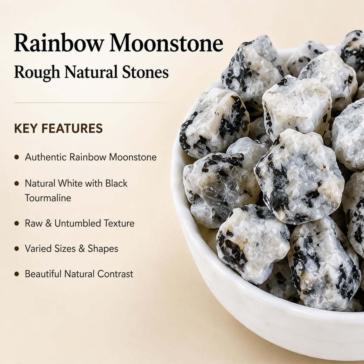 Rainbow Moonstone Rough Rocks (Compassion and Inner Confidence)