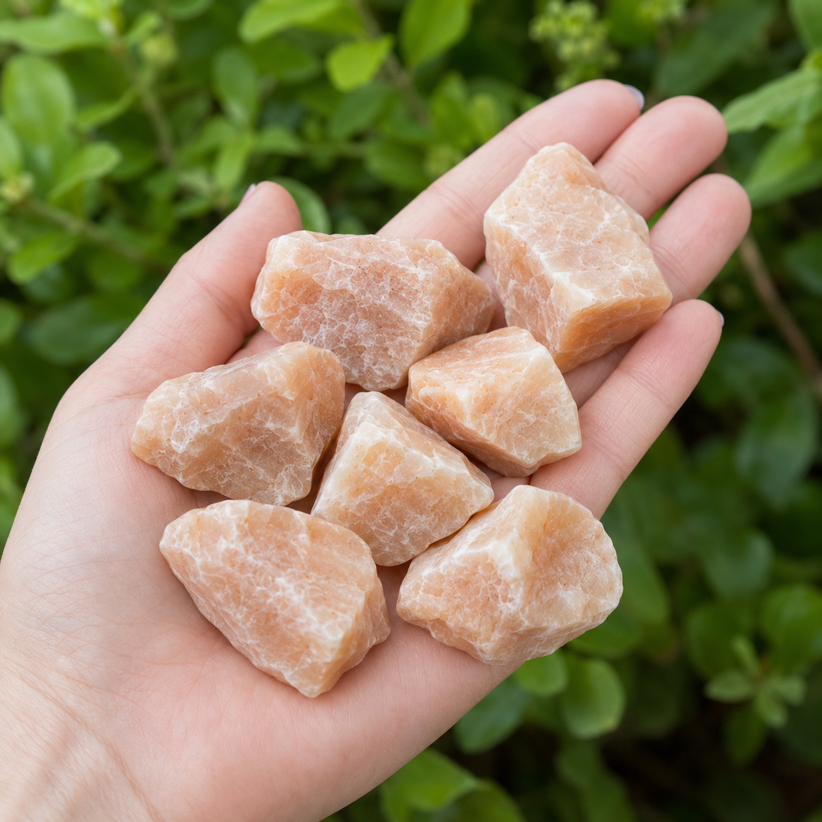 Peach Moonstone Rough Rocks (Confidence and Good Luck)