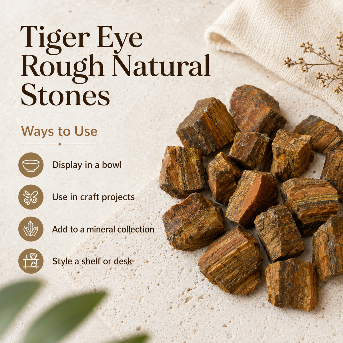 Tiger Eye Rough Rocks (Intuition and Prosperity)