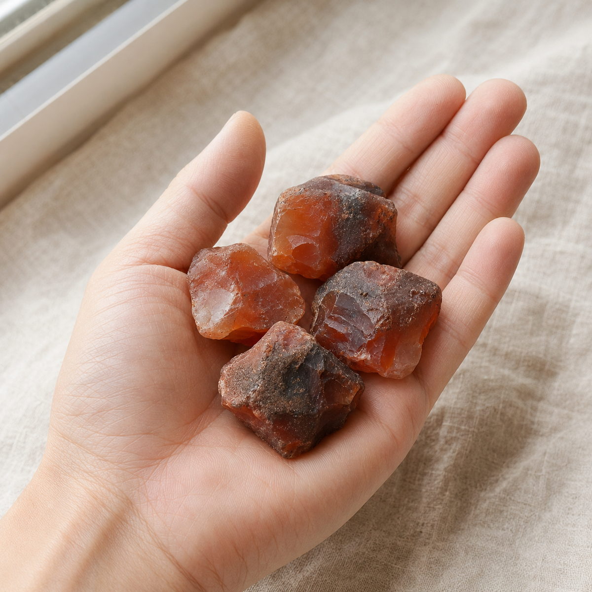 Carnelian Rough Rocks (Motivation and Stimulates Creativity)