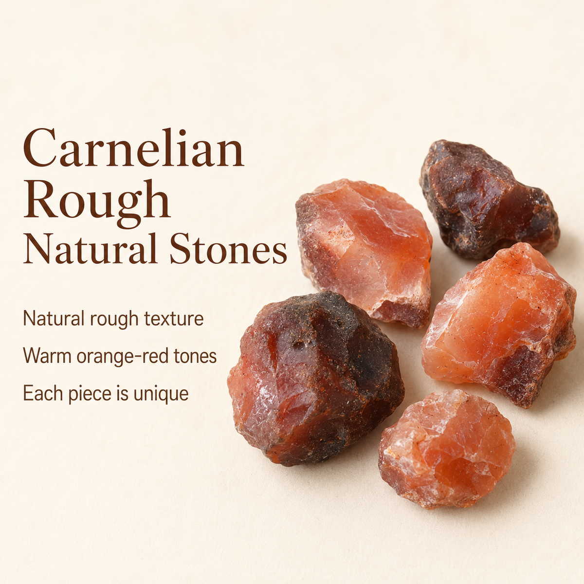 Carnelian Rough Rocks (Motivation and Stimulates Creativity)