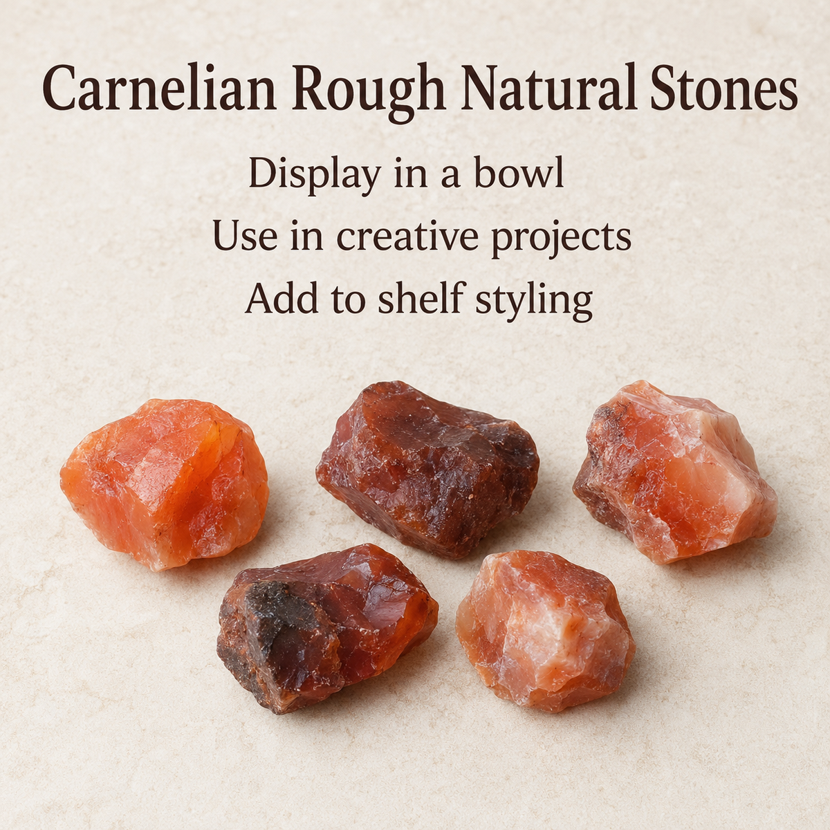 Carnelian Rough Rocks (Motivation and Stimulates Creativity)