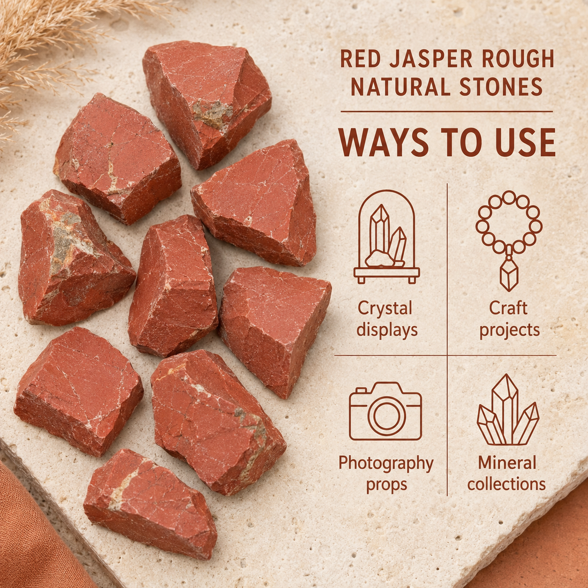 Red Jasper Rough Rocks (Strength and Protection)