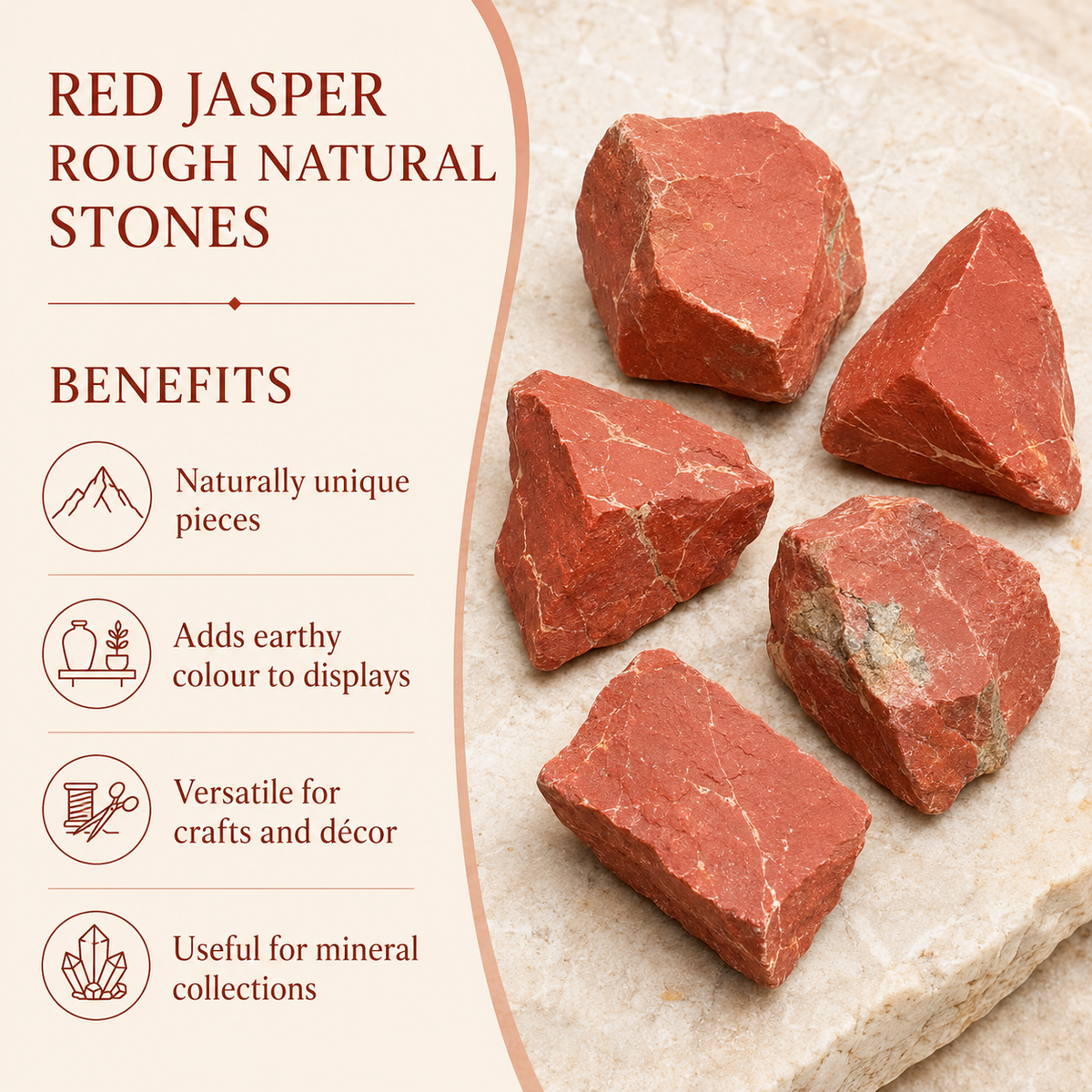 Red Jasper Rough Rocks (Strength and Protection)