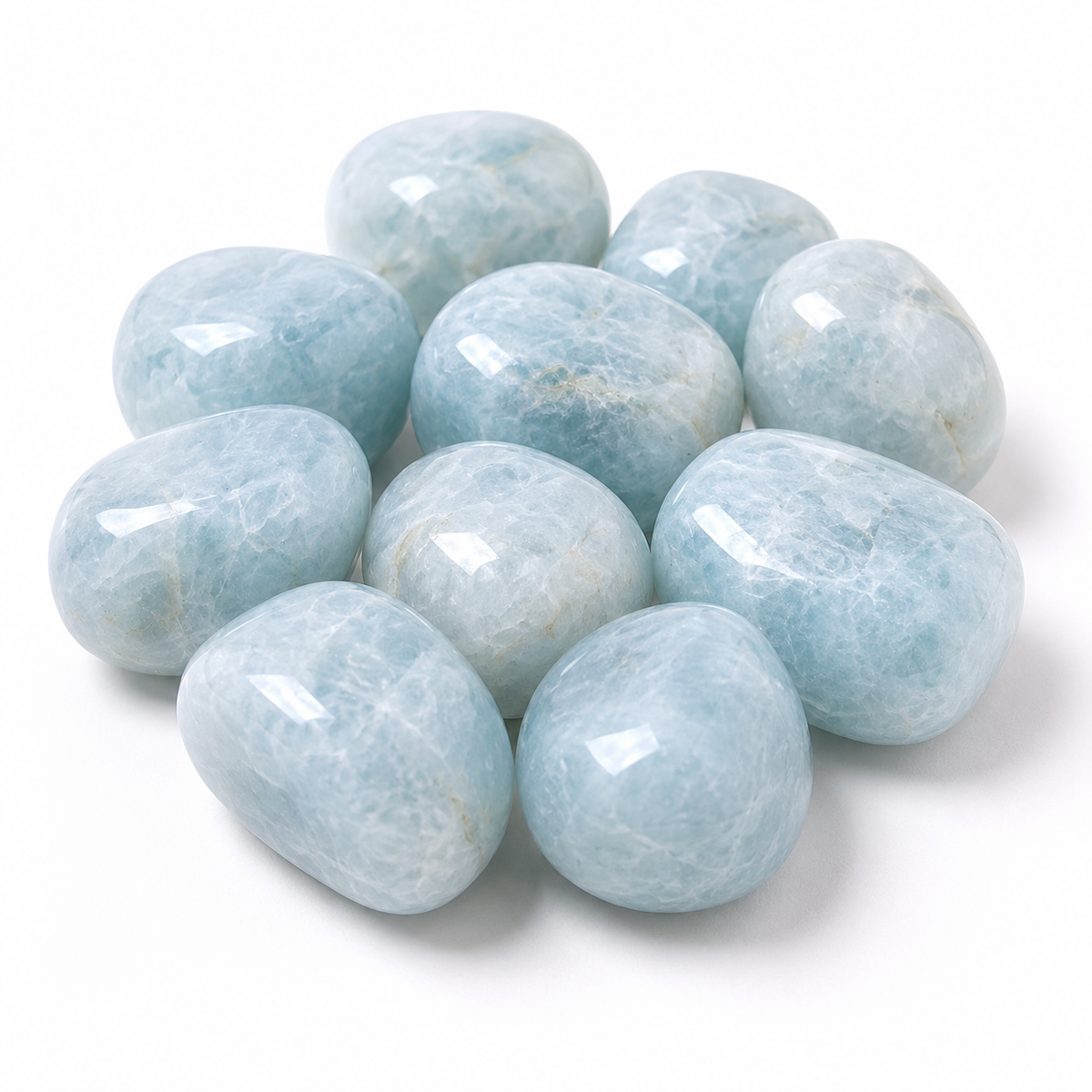 Aquamarine Tumbled Crystals (Anxiety Relief and Protection)