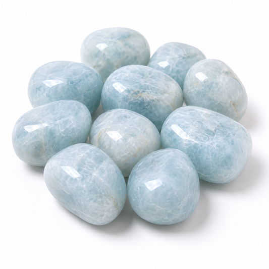 Aquamarine Tumbled Crystals (Anxiety Relief and Protection)