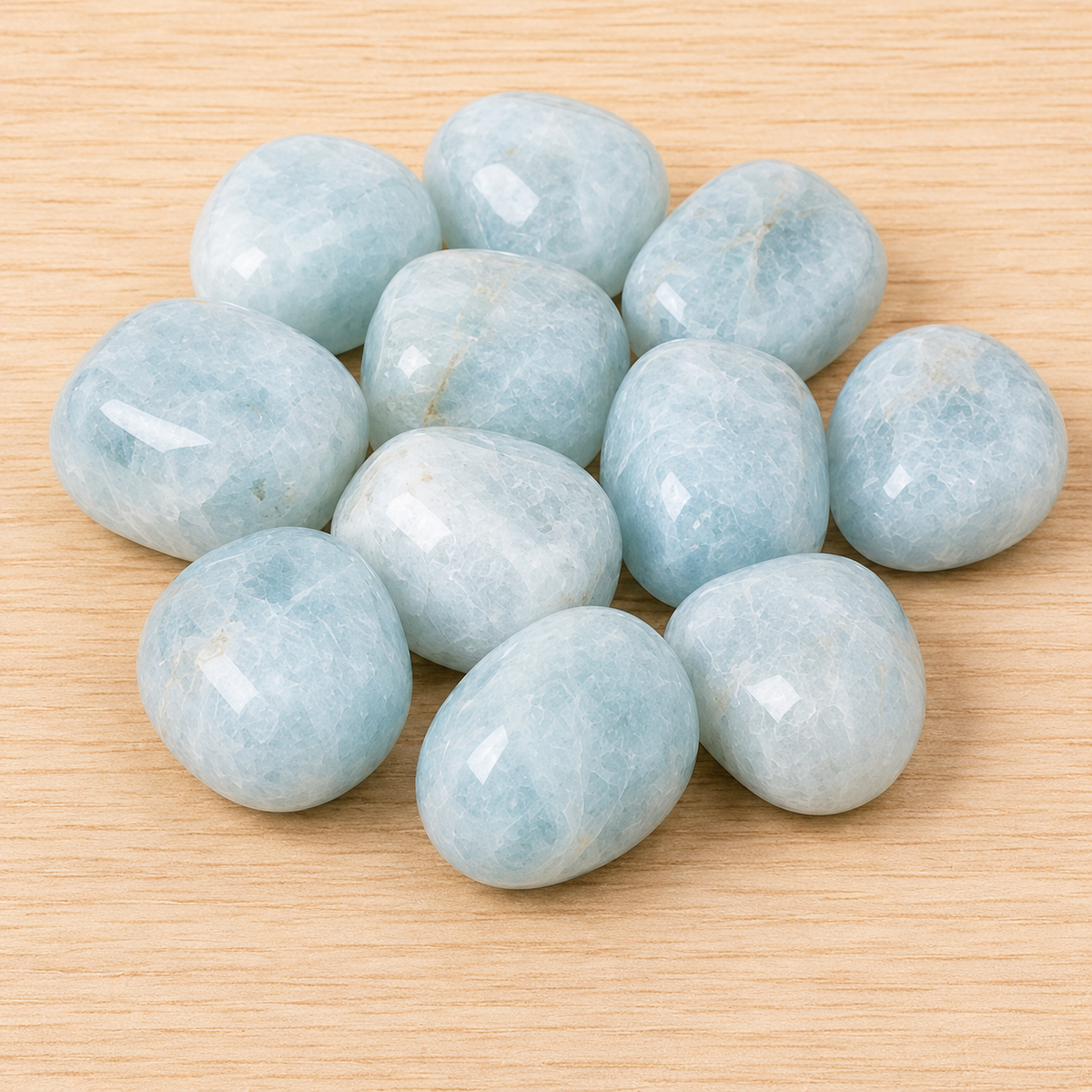 Aquamarine Tumbled Crystals (Anxiety Relief and Protection)