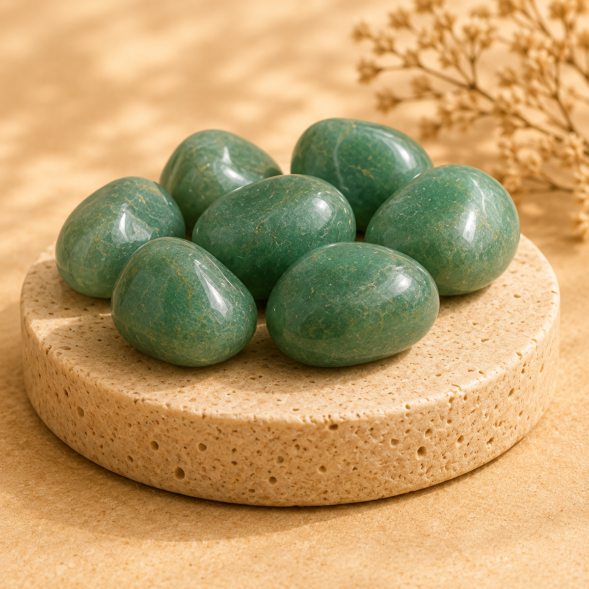 Green Aventurine Tumbled Crystals (Emotional Understanding and Luck And Good Fortune)
