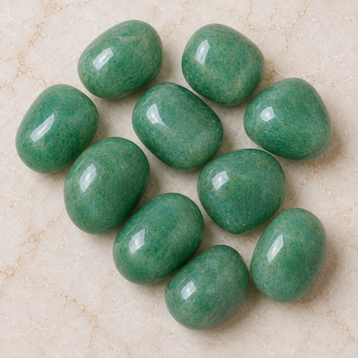 Green Aventurine Tumbled Crystals (Emotional Understanding and Luck And Good Fortune)