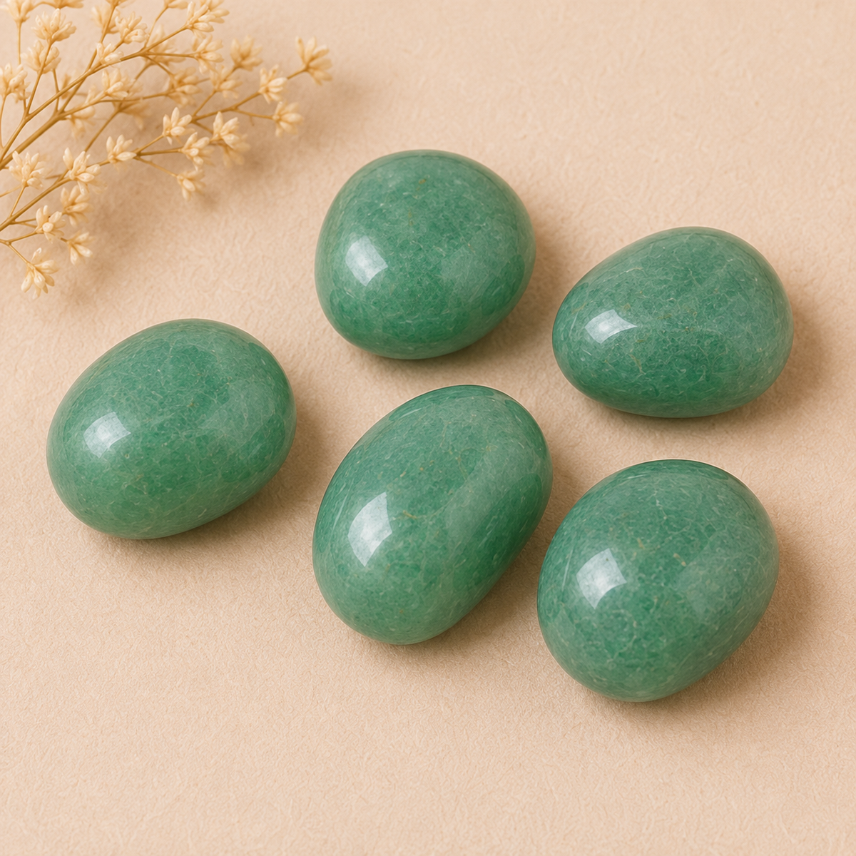 Green Aventurine Tumbled Crystals (Emotional Understanding and Luck And Good Fortune)