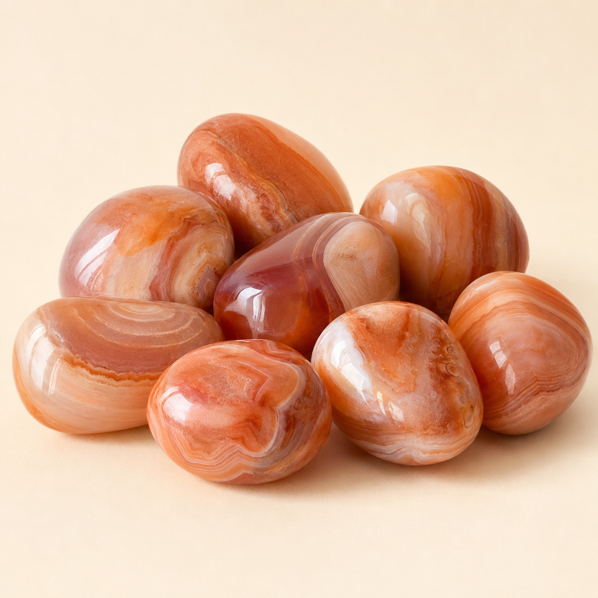 Red Sulemani Agate Tumbled Crystals (Improves Physical and Mental Health)