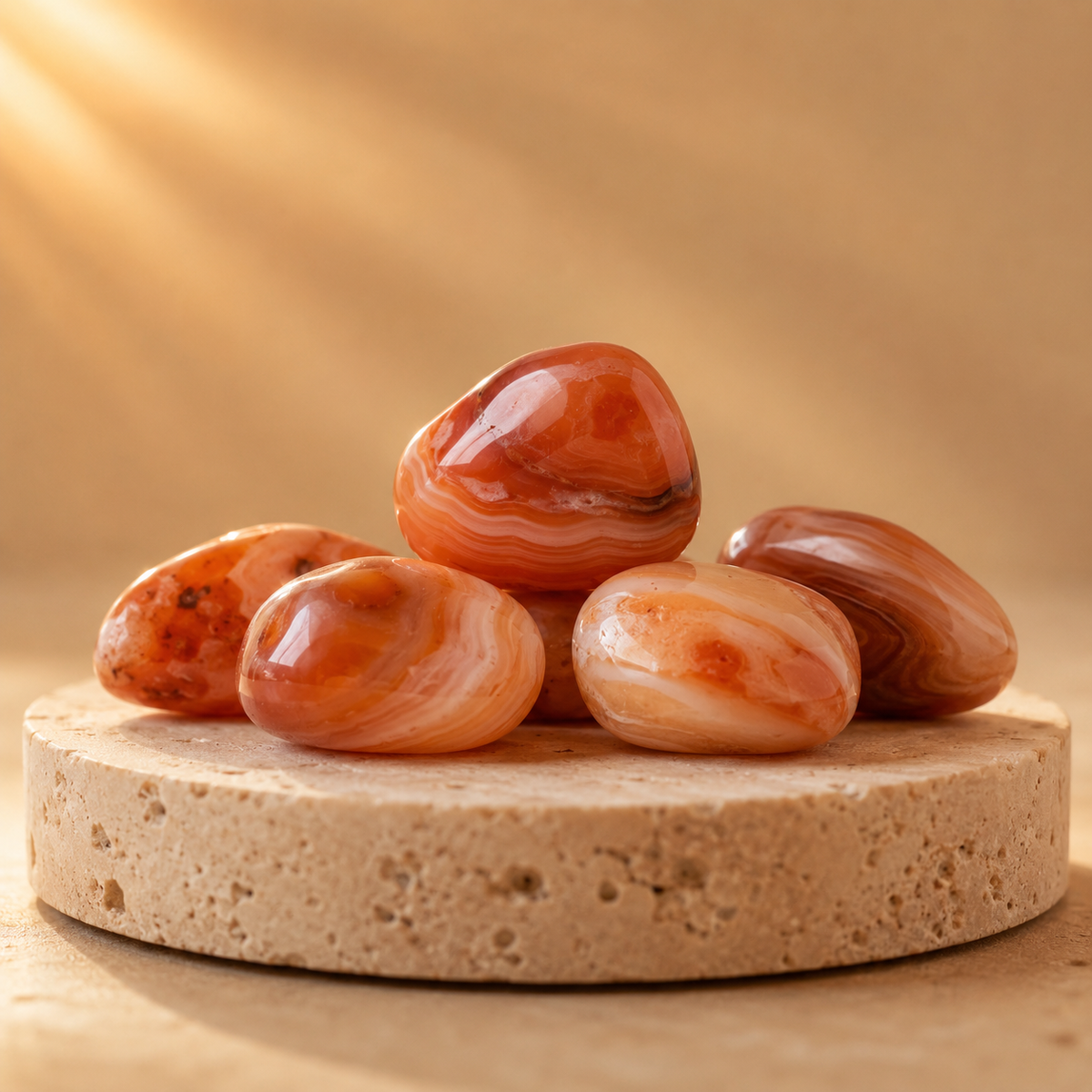 Red Sulemani Agate Tumbled Crystals (Improves Physical and Mental Health)