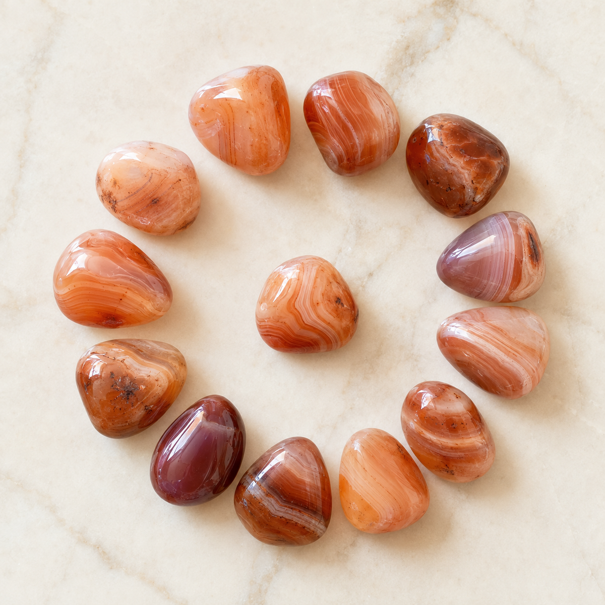 Red Sulemani Agate Tumbled Crystals (Improves Physical and Mental Health)