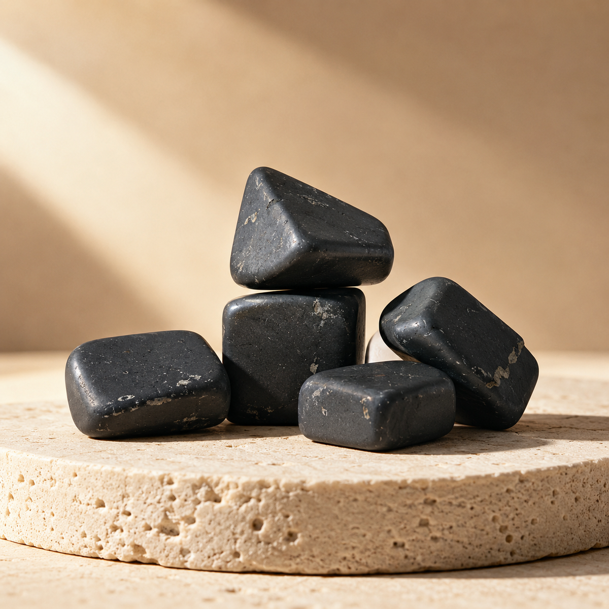 Black Shungite Tumbled Crystals (Elimination Toxins and Clarity )