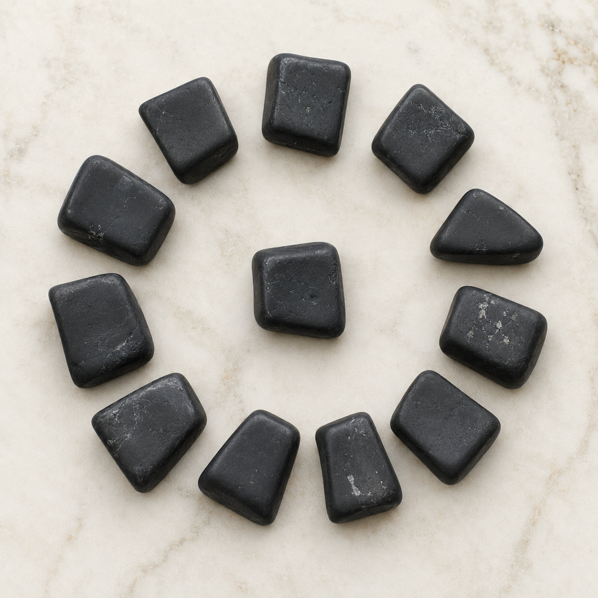 Black Shungite Tumbled Crystals (Elimination Toxins and Clarity )