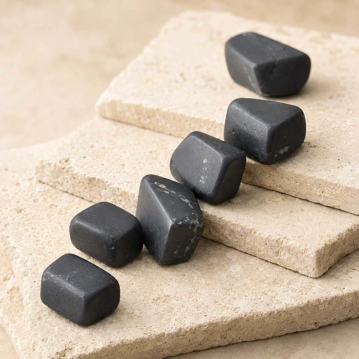 Black Shungite Tumbled Crystals (Elimination Toxins and Clarity )
