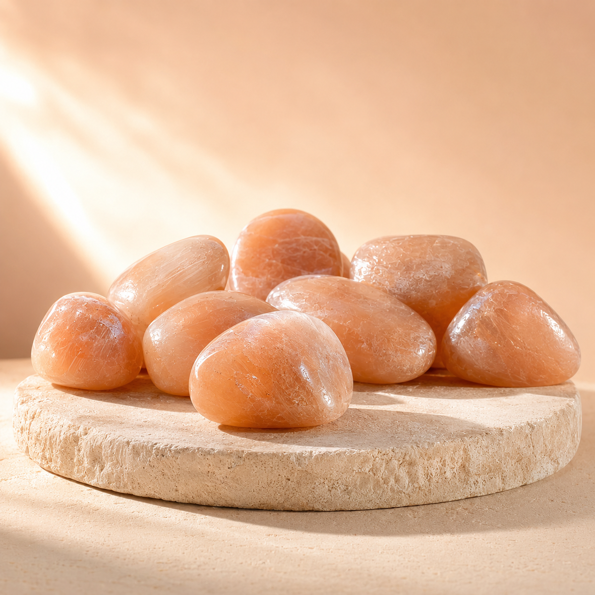 Peach Moonstone Tumbled Crystals (Mastering Fear and Leadership)