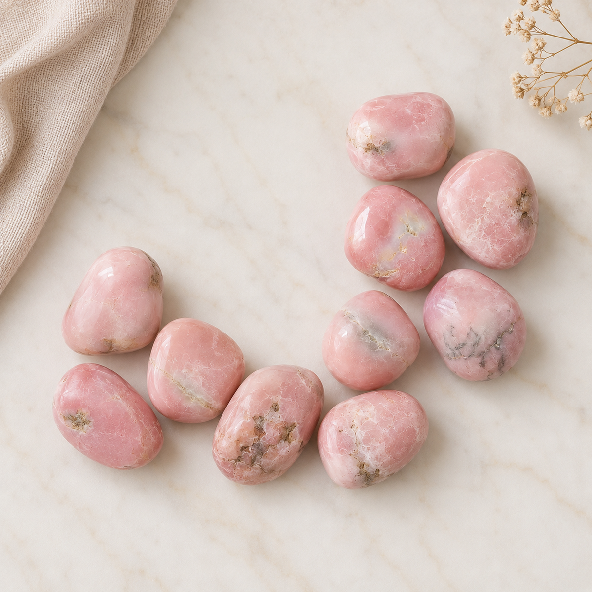 Pink Opal Tumbled Crystals (Mastering Fear and Wisdom)