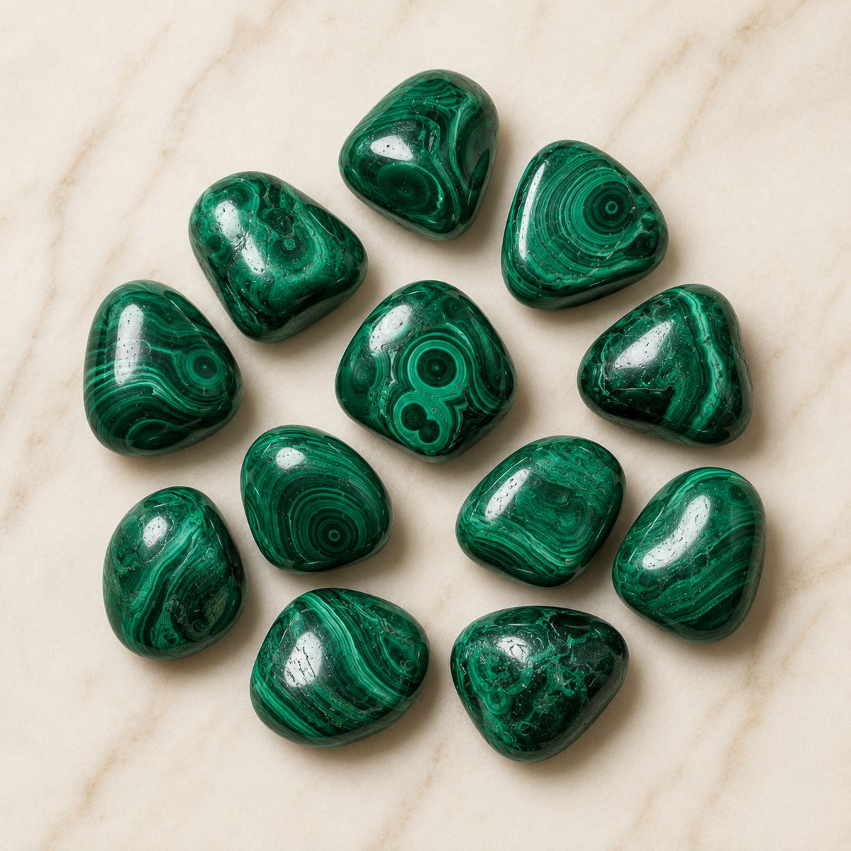 Malachite Tumbled Crystals (Leadership and Travel)
