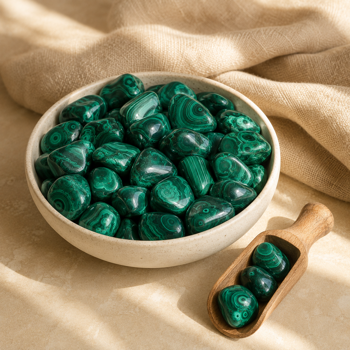 Malachite Tumbled Crystals (Leadership and Travel)