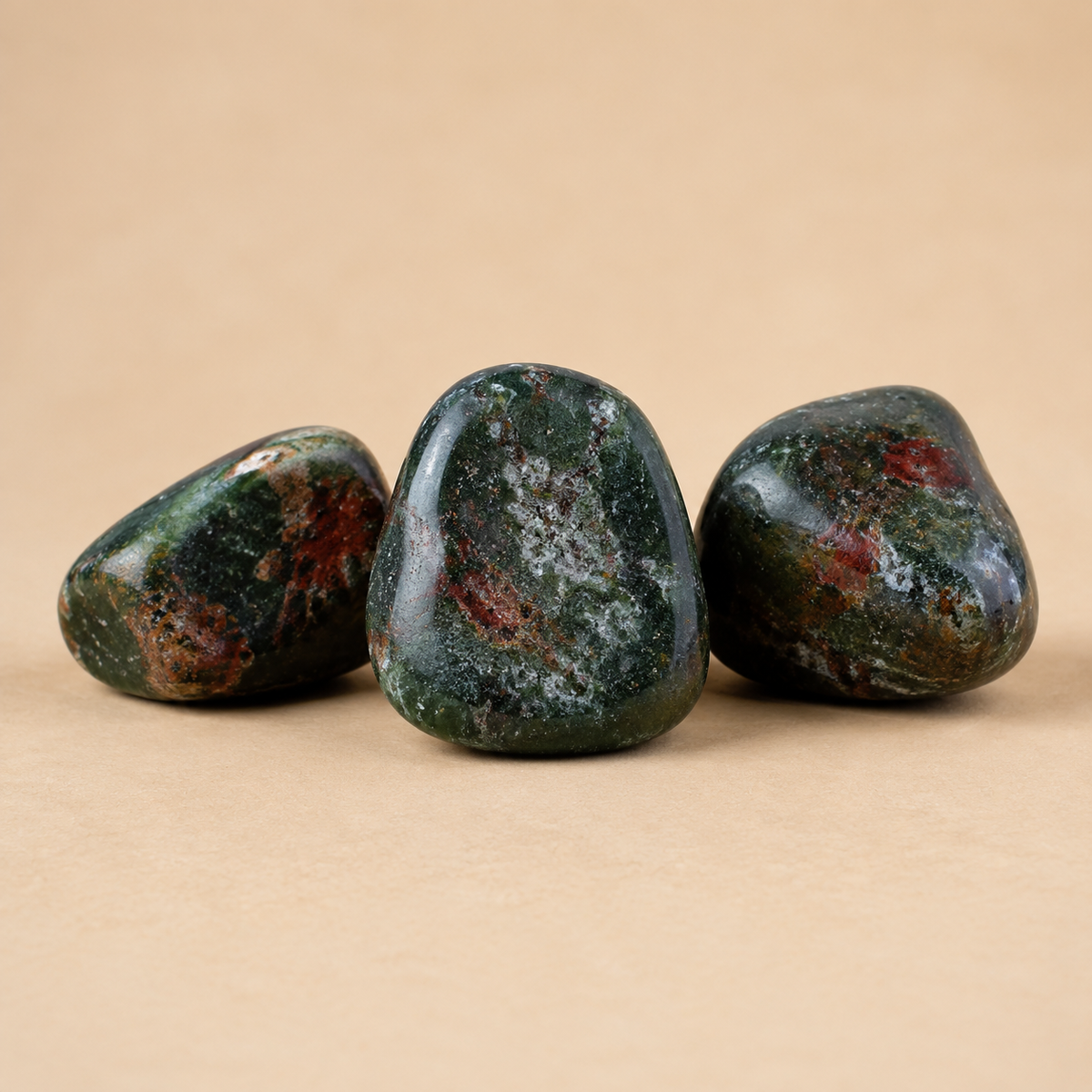 African Bloodstone Tumbled Crystals (Abundance of wealth and Protection)