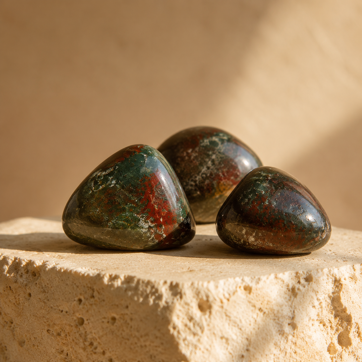 African Bloodstone Tumbled Crystals (Abundance of wealth and Protection)