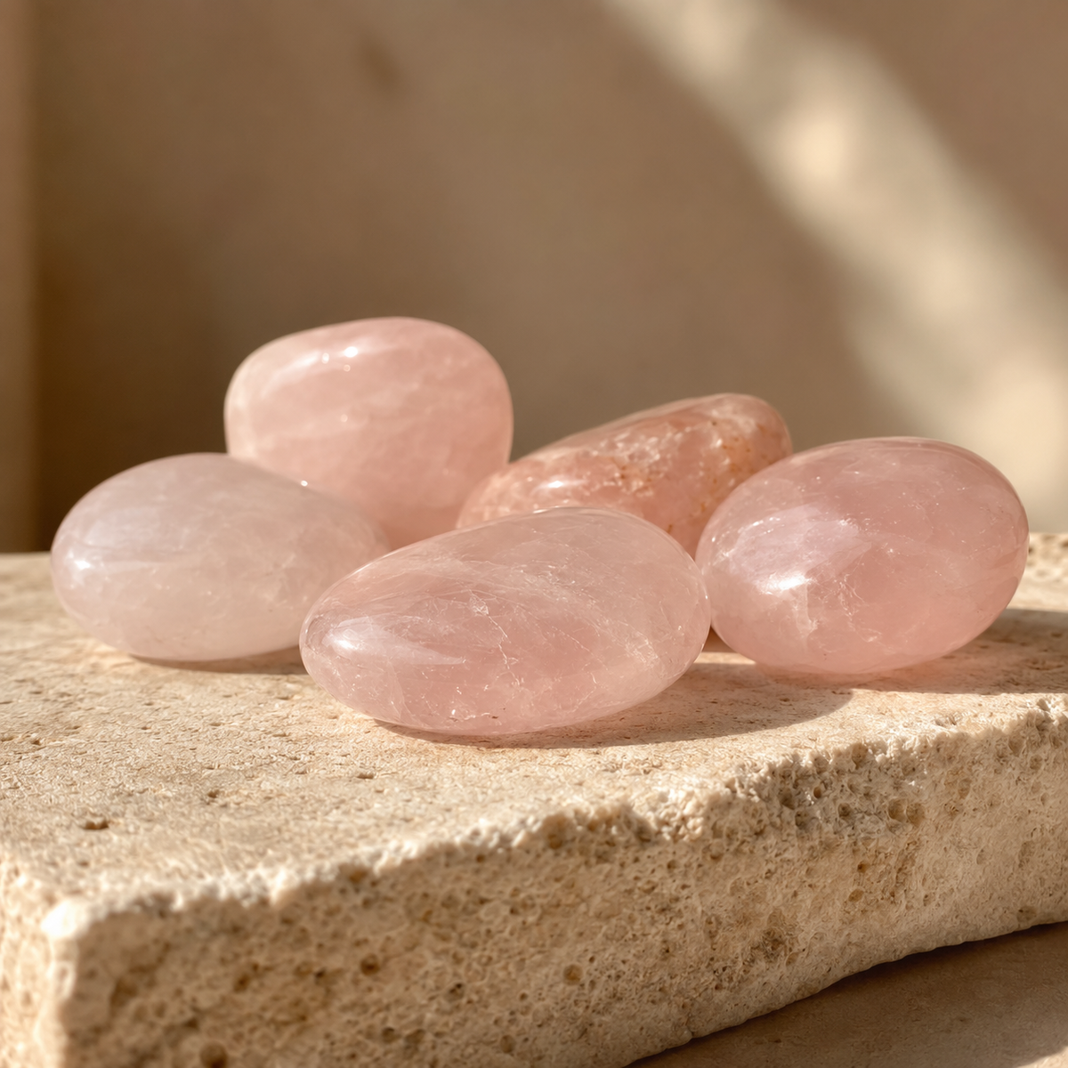 Rose Quartz Tumbled Crystals (Anxiety Relief and Relaxation)