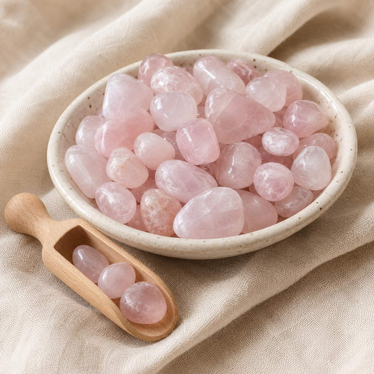 Rose Quartz Tumbled Crystals (Anxiety Relief and Relaxation)